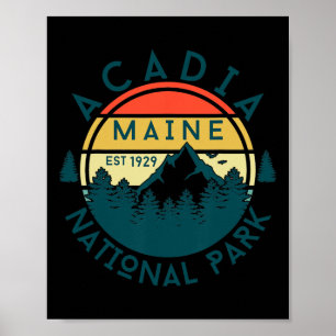 Acadia National Park Maine Mountains Nature Hiking Poster