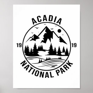 Acadia National Park Maine Mountains Nature Hiking Poster