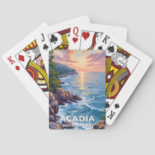 Acadia National Park Maine Painting Travel Art Playing Cards