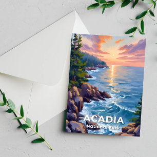 Acadia National Park Maine Painting Travel Card