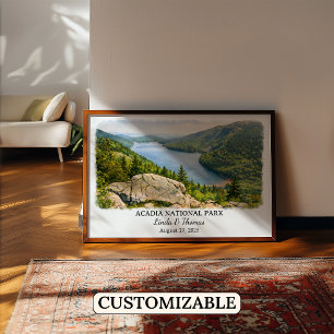 Acadia National Park Maine Poster, Watercolor Poster