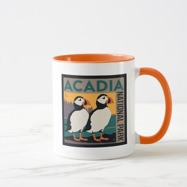 Acadia National Park, Maine | Puffins Mug (Right)