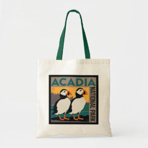 Acadia National Park, Maine   Puffins Tote Bag