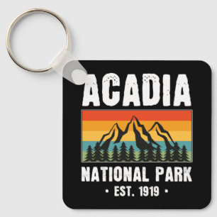 Acadia National Park, Maine Retro Vintage Key Ring