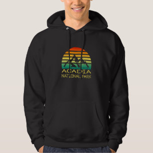 Acadia National Park Maine Retro Vintage Sunset So Hoodie