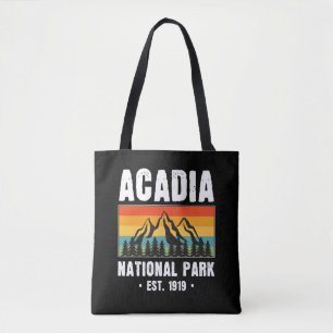 Acadia National Park, Maine Retro Vintage Tote Bag