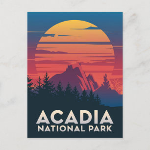Acadia National Park Maine Sunset Postcard