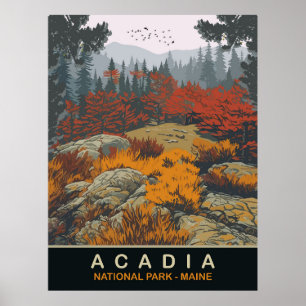 Acadia National Park, Maine, Travel Poster