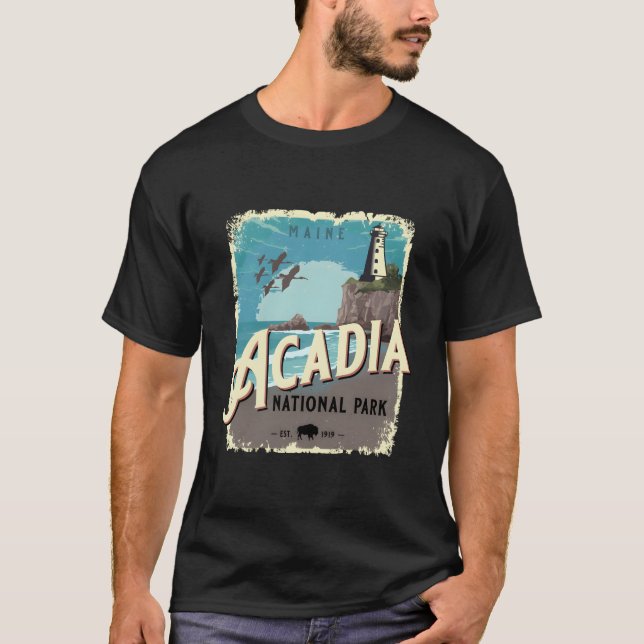 Acadia National Park Maine Travel Style T-Shirt (Front)