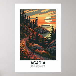 Acadia National Park Maine USA National Parks Poster