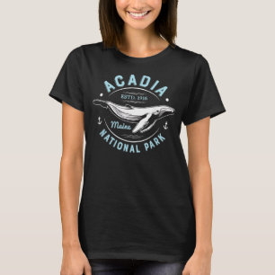 Acadia National Park Maine Vintage Whale Watching T-Shirt