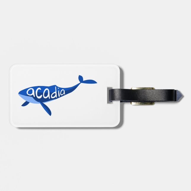 Acadia National Park Maine Whale Luggage Tag (Back Horizontal)
