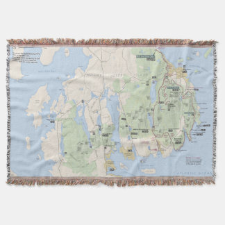 Acadia National Park map throw blanket