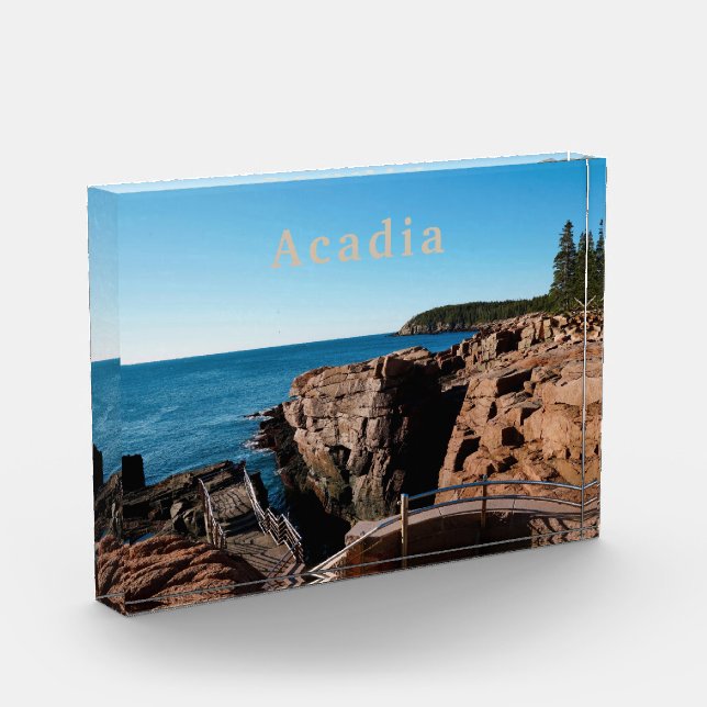 Acadia National Park MDI Thunder Hole Maine Photo Block (Left)