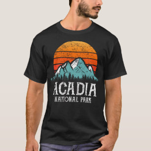 Acadia National Park Merchandise Retro Hiking Acad T-Shirt