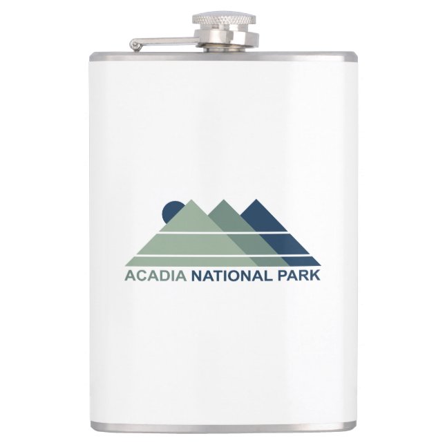 Acadia National Park Mountain Sun Hip Flask (Front)