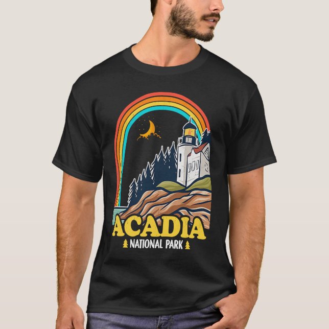 Acadia National Park Mountain Trails Nature Campin T-Shirt (Front)