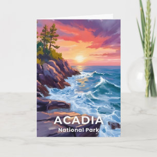 Acadia National Park Otter Cliffs Maine Travel Card