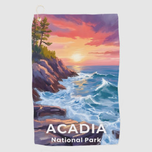 Acadia National Park   Otter Cliffs Maine Travel Golf Towel