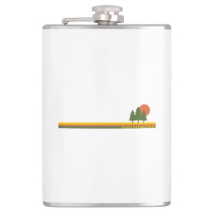 Acadia National Park Pine Trees Sun Hip Flask