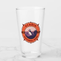 Acadia National Park Puffin Retro Compass Emblem 