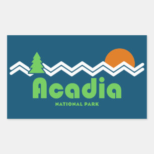 Acadia National Park Retro Rectangular Sticker