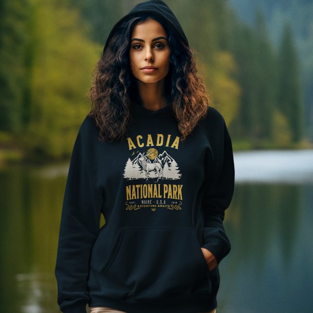 Acadia National Park Retro Scenery Hoodie (Creator Uploaded)