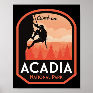 Acadia National Park Rock Climbing Poster