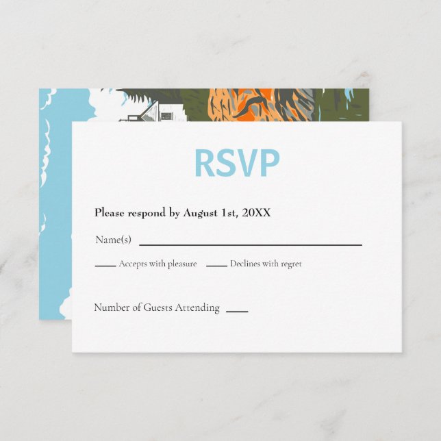 Acadia National Park RSVP Card Retro (Front/Back)