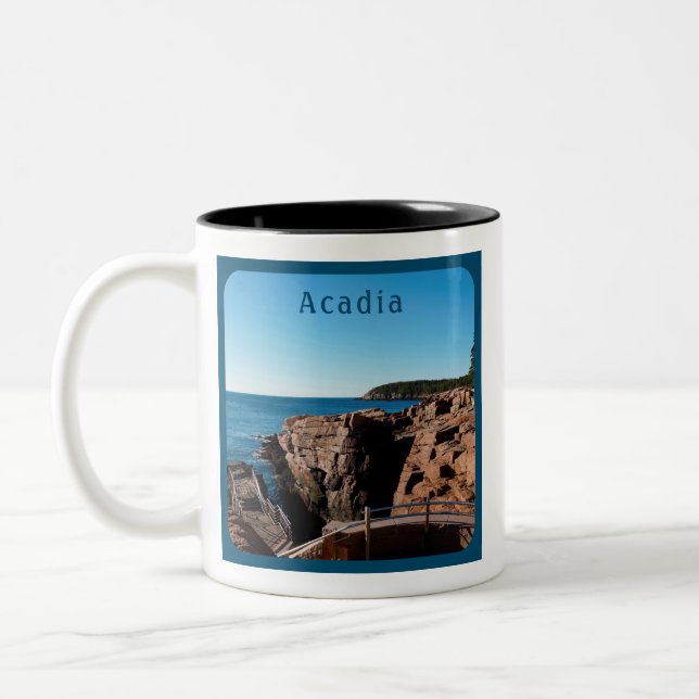 Acadia National Park Thunder Hole Maine Two-Tone Coffee Mug (Left)