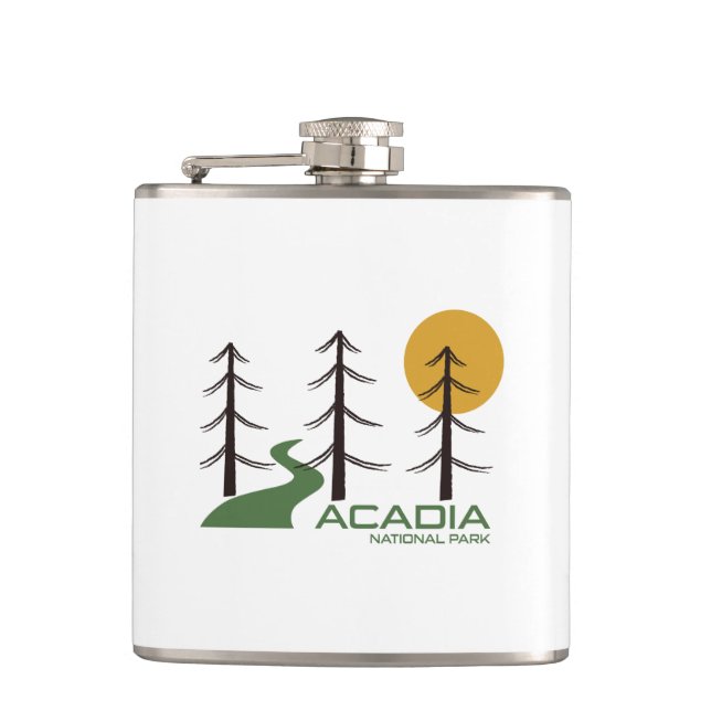 Acadia National Park Trail Hip Flask (Front)