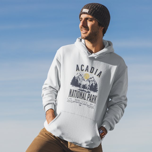 Acadia National Park Vintage Landscape Hoodie (Creator Uploaded)