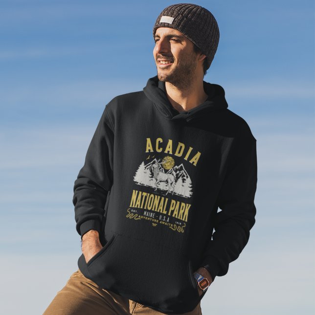 Acadia National Park Vintage Landscape Hoodie (Creator Uploaded)