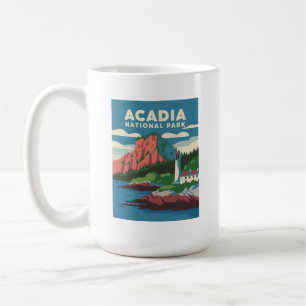 Acadia National Park Vintage Lighthouse Coffee Mug