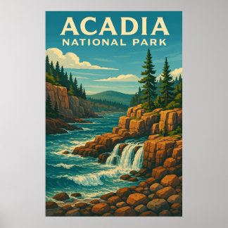 Acadia National Park, Vintage Poster