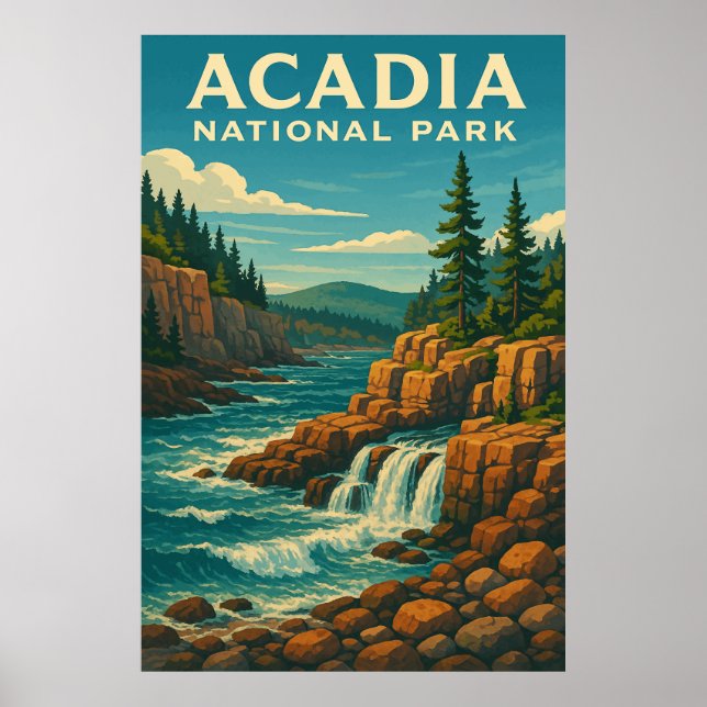 Acadia National Park, Vintage Poster (Front)