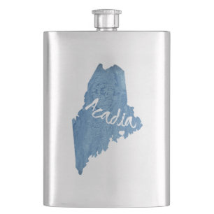 Acadia National Park Wood Grain Hip Flask