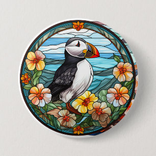 Acadia puffin, puffin, canada puffin 7.5 cm round badge