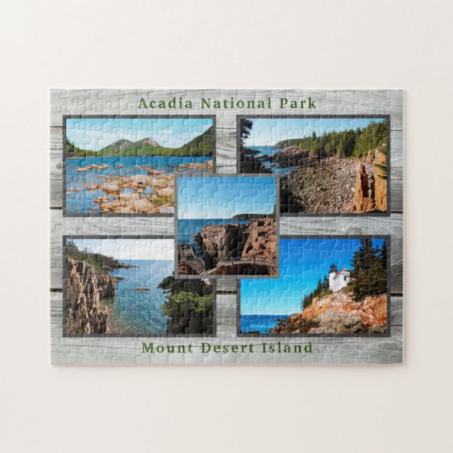 Acadia Rustic Wood Best Views National Park Jigsaw Puzzle (Horizontal)