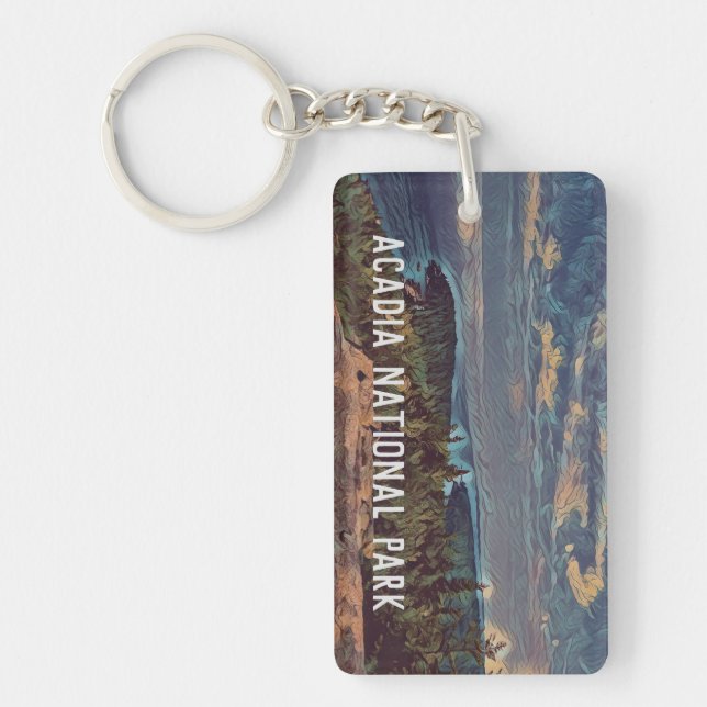 Acadia Sky National Park Monogram Key Ring (Front)