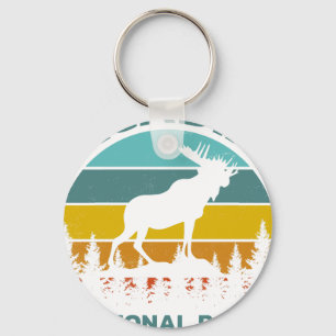 Acadia Vintage Moose National Park Key Ring