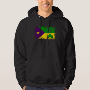 Acadian Flag Cajun Mardi Gras Fat Tuesday Acadiana Hoodie