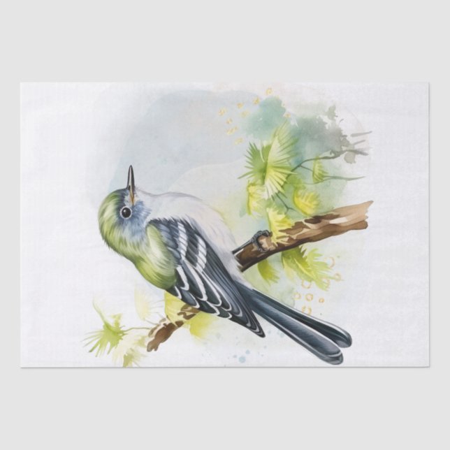 Acadian Flycatcher Bird Tissue Paper (Front)