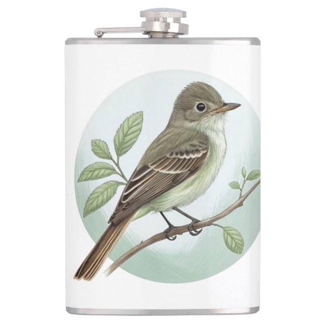  Acadian Flycatcher Hip Flask (Front)