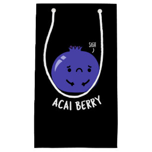 Acai Berry Funny Fruit Pun Dark BG Small Gift Bag
