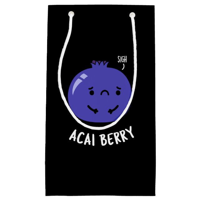 Acai Berry Funny Fruit Pun Dark BG Small Gift Bag (Front)