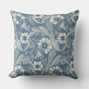 acanthus cobalt denim cushion