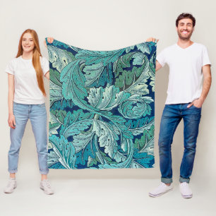 Acanthus Green, William Morris Fleece Blanket