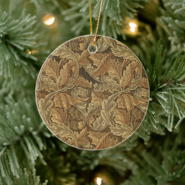 Acanthus Leaves by William Morris, Antique Textile Ceramic Ornament (Tree)