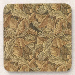 Acanthus Leaves by William Morris, Antique Textile Coaster